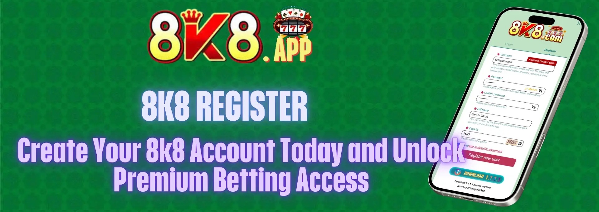 8K8 REGISTER