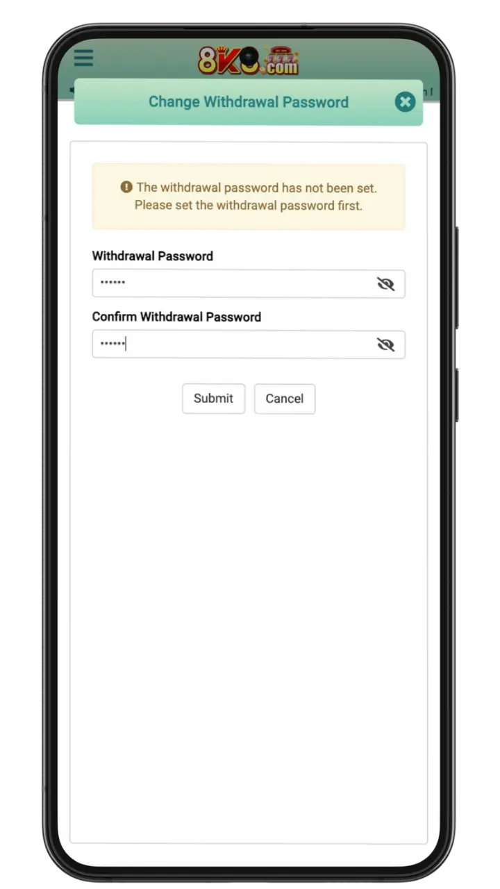 withdraw passwords